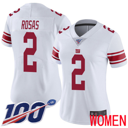 Women New York Giants 2 Aldrick Rosas White Vapor Untouchable Limited Player 100th Season Football NFL Jersey